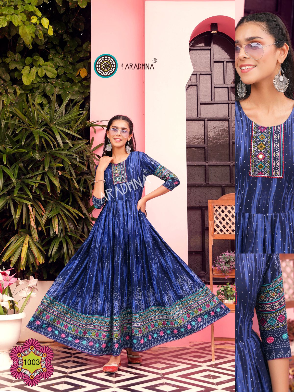 Aradhna Fashion Fire 1 Heavy Cotton Festive Wear Anarkali Long Stylish Kurti Collection